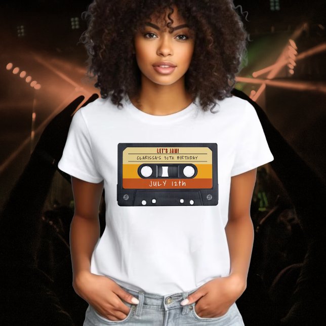 Camiseta Fiesta de cumpleaños de la cinta retro de cassette (Cassette Tape Retro Birthday Party T-Shirt
)