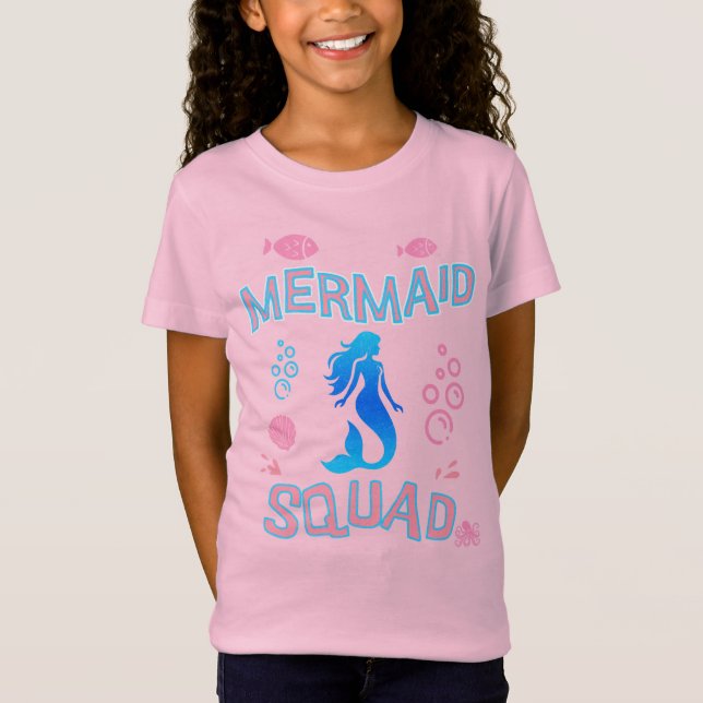 Camiseta Fiesta de cumpleaños de la escuadra de sirenas  (Anverso)
