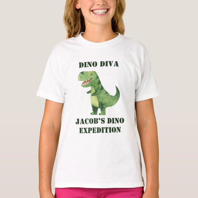 Camiseta Fiesta de Cumpleaños de la Hermana Dinosaurio Expl (Anverso)
