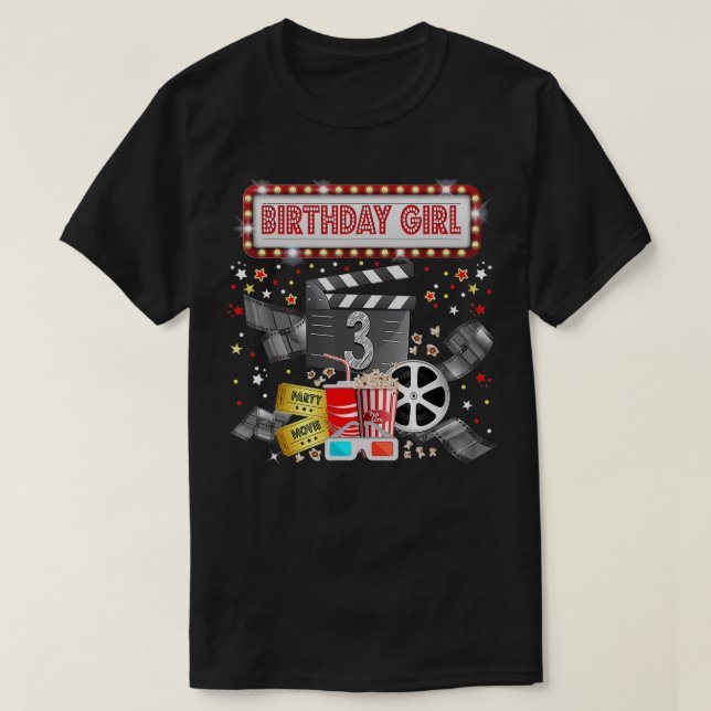 Camiseta Fiesta de cumpleaños de la noche de la película Pa (Diseño del anverso)