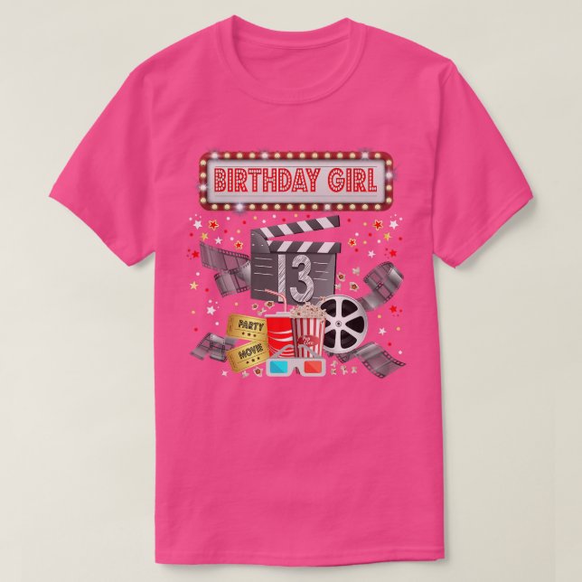 Camiseta Fiesta de cumpleaños de la noche de la película Pa (Diseño del anverso)