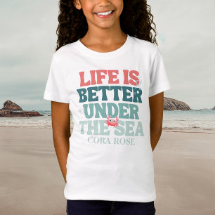 Camiseta Fiesta de Cumpleaños de la Sirena Bajo el Mar Chic