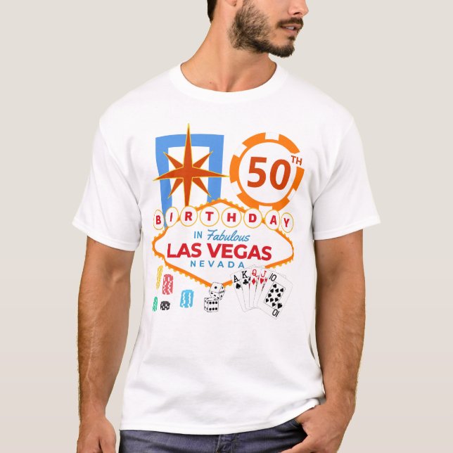 Camiseta Fiesta de cumpleaños de Las Vegas (Anverso)