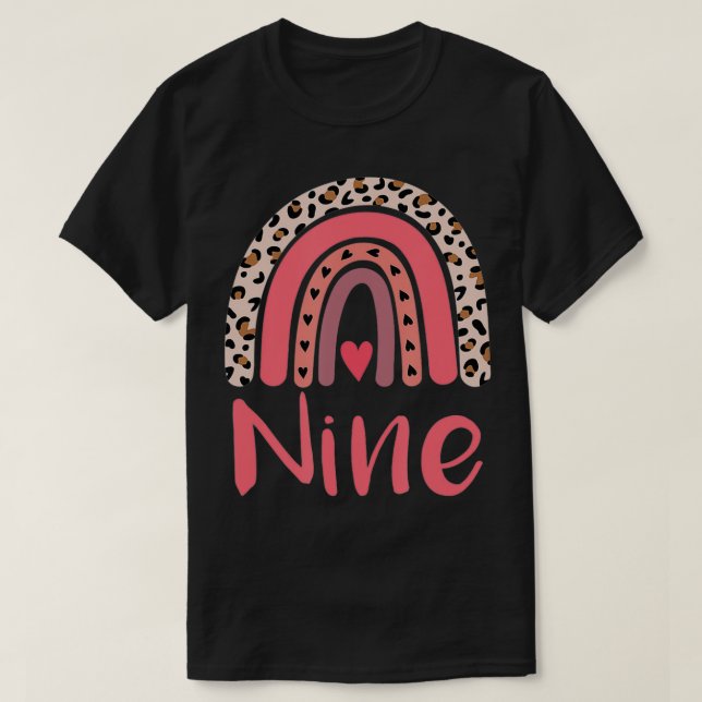 Camiseta Fiesta de cumpleaños de leopardo Rainbow Cute Gir (Diseño del anverso)