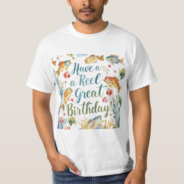 Camiseta Fiesta de cumpleaños de los amantes de la pesca (Anverso)