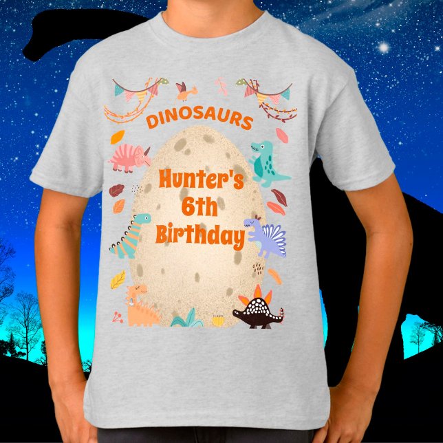 Camiseta Fiesta de cumpleaños de los dinosaurios con huevo  (Subido por el creador)