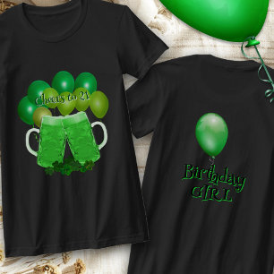 Camiseta Fiesta de cumpleaños de los Globos de Cerveza Verd