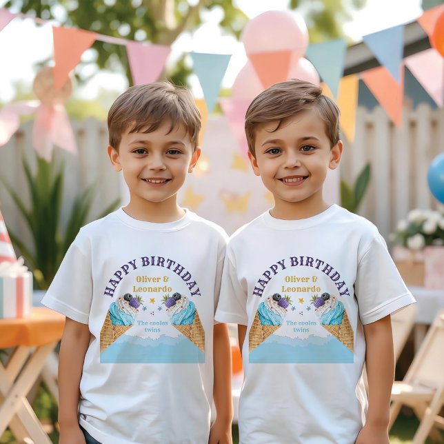 Camiseta Fiesta de cumpleaños de los niños de Guay Twins Ic (Subido por el creador)