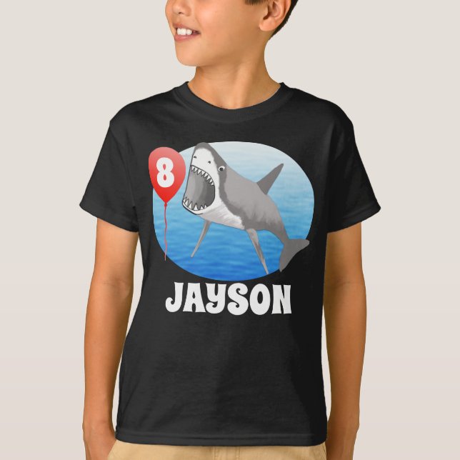 Camiseta Fiesta de cumpleaños de los tiburones (Anverso)