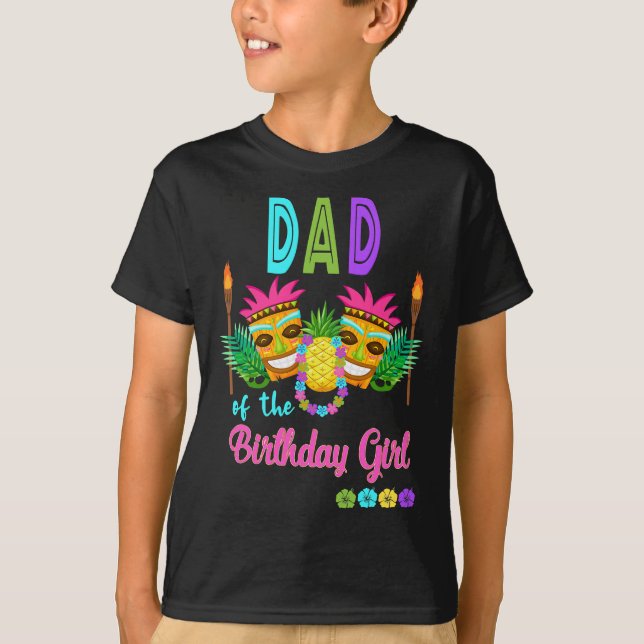 Camiseta Fiesta de cumpleaños de Luau de Hawái que coincide (Anverso)