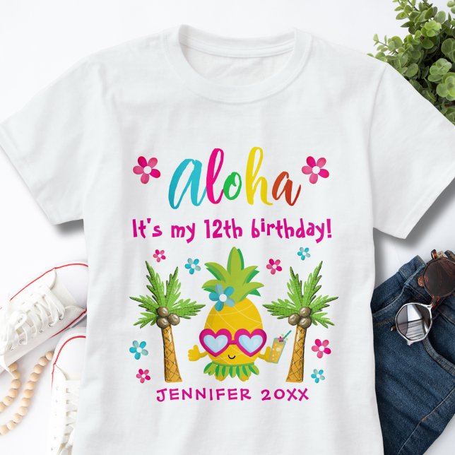 Camiseta Fiesta de cumpleaños de Luau, la piña tropical div (Subido por el creador)