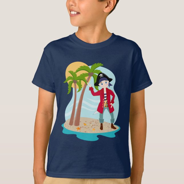 Camiseta Fiesta de cumpleaños de niño pirata (Anverso)