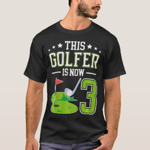 Camiseta Fiesta de cumpleaños de niños de 3 años Golf Niño 