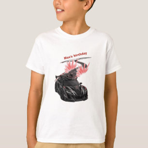 Camiseta Fiesta de Cumpleaños de Niños de Carreras de Autos