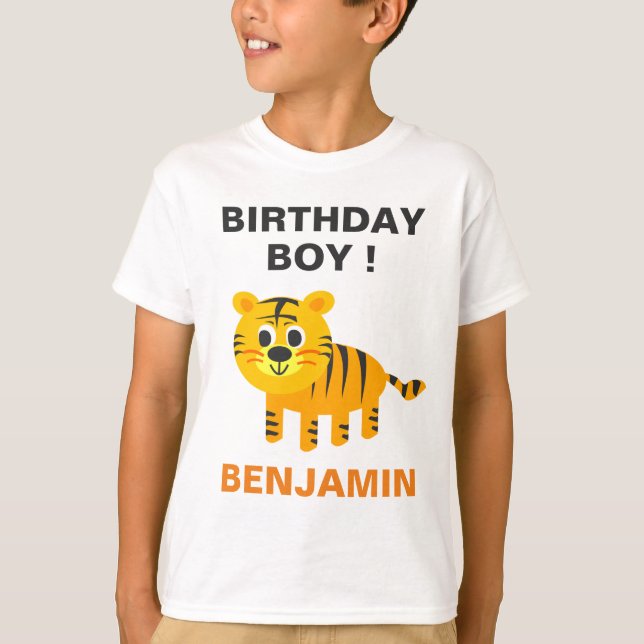 Camiseta Fiesta de cumpleaños de niños de tigres malcriados (Anverso)