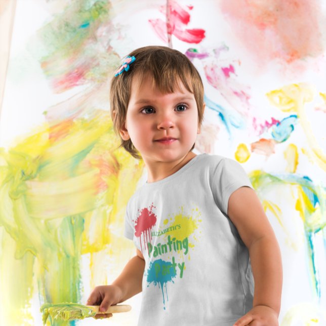 Camiseta Fiesta de Cumpleaños de Niños Pintando (Subido por el creador)