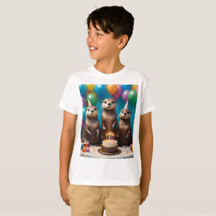 Camiseta Fiesta de cumpleaños de Otter Triplets,