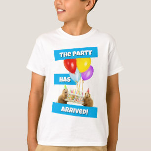 Camiseta Fiesta de Cumpleaños de Perrito de la Pradera