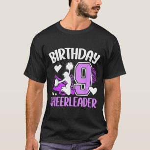 Camiseta Fiesta de cumpleaños de porristas número 9 para un