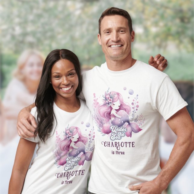 Camiseta Fiesta de cumpleaños de sirena mágica para niños (Subido por el creador)