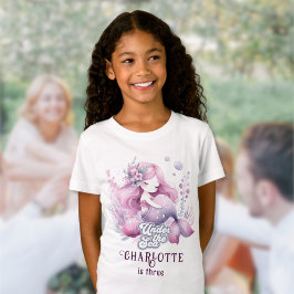 Camiseta Fiesta de cumpleaños de sirena mágica para niños