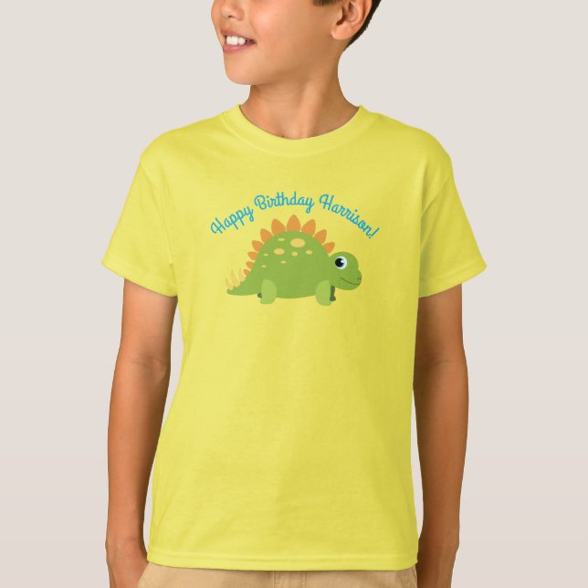 Camiseta Fiesta de cumpleaños de Stegosaurus Dinosaur (Anverso)