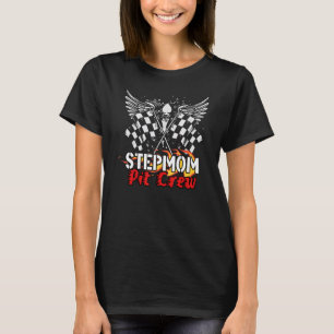 Camiseta Fiesta de cumpleaños de Stepmom Pit Crew Race Car