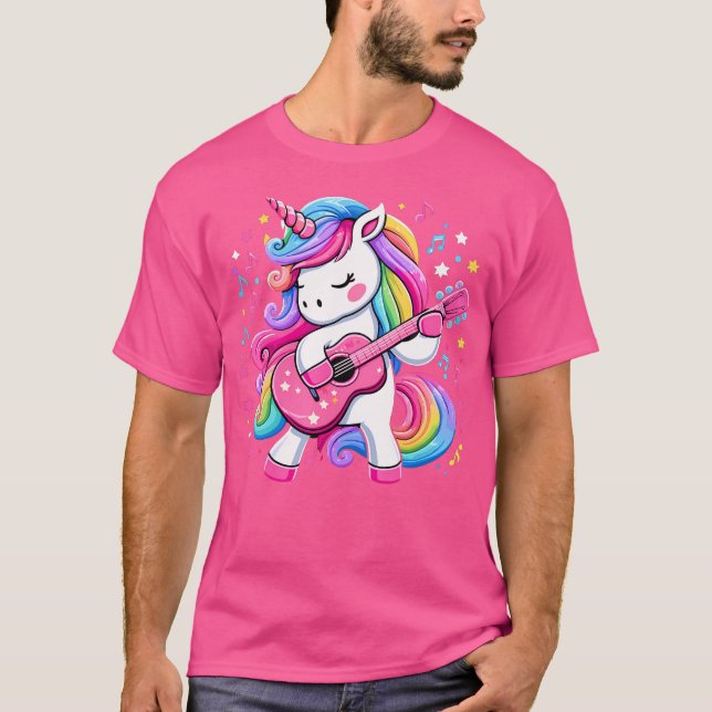 Camiseta Fiesta de cumpleaños de Unicornio tocando música d (Anverso)