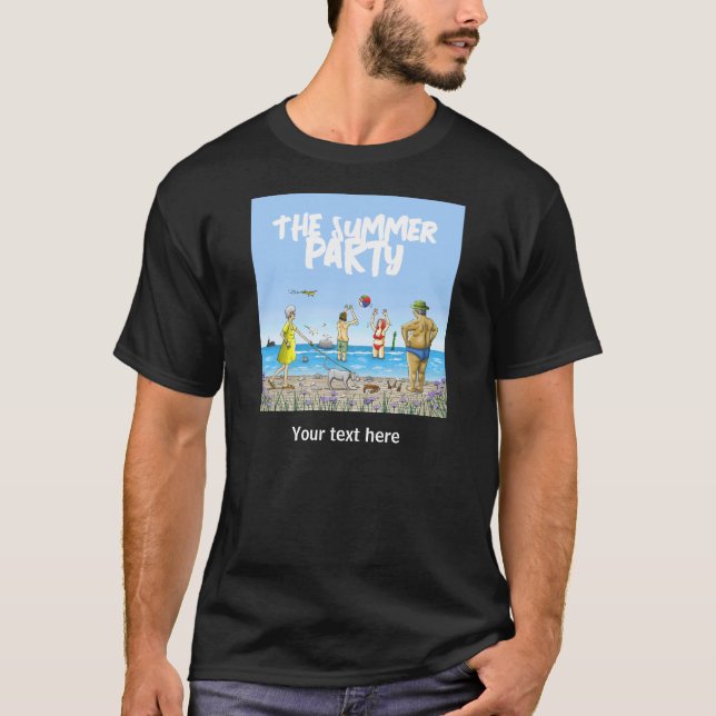 Camiseta Fiesta de Cumpleaños de Verano en la Playa (Anverso)