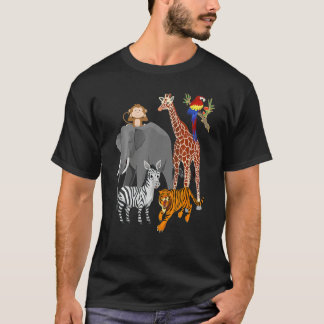 Camiseta Fiesta de cumpleaños de vida salvaje de animales z