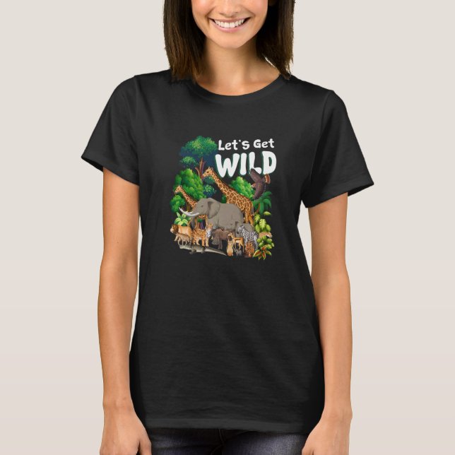 Camiseta Fiesta de cumpleaños de vida salvaje de animales z (Anverso)