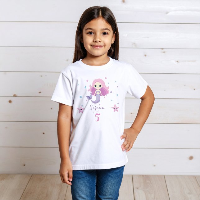 Camiseta Fiesta de cumpleaños del Chica de la Sirena Cuta (Subido por el creador)