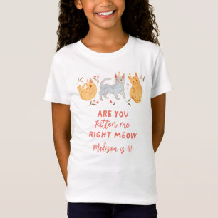 Camiseta Fiesta de cumpleaños del Chica floral de gatos de