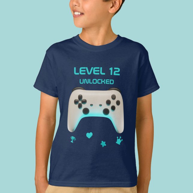 Camiseta Fiesta de cumpleaños del chico del controlador ret (Level Up Retro Controller Boy Gamer Birthday Party T-Shirt)