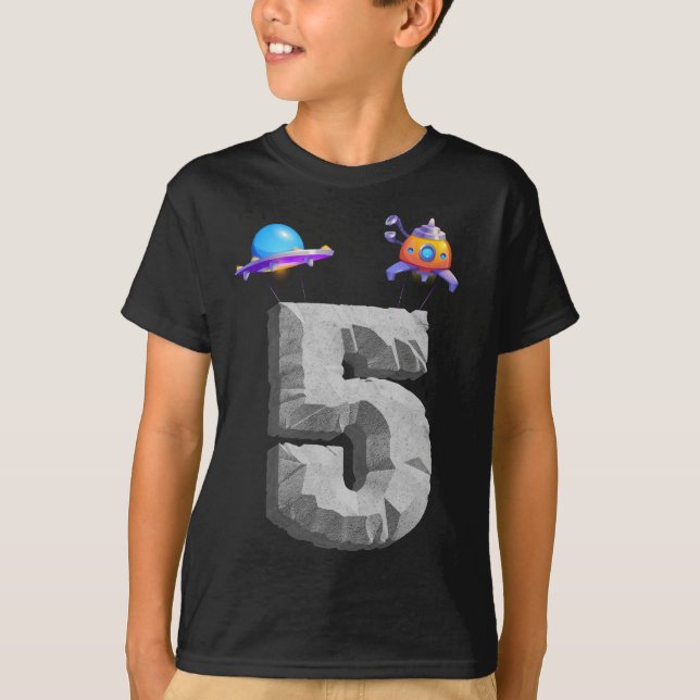 Camiseta Fiesta de cumpleaños del espacio exterior para niñ (Anverso)