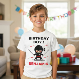 Camiseta Fiesta de Cumpleaños del Guerrerito Ninja