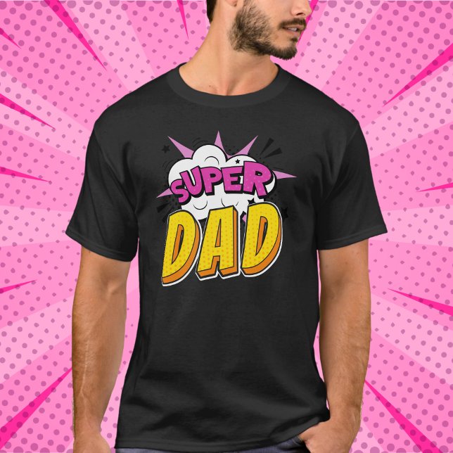 Camiseta Fiesta de cumpleaños del libro de historietas de S (Super DAD - matching parent's birthday t-shirts for girl's superhero themed birthday party)
