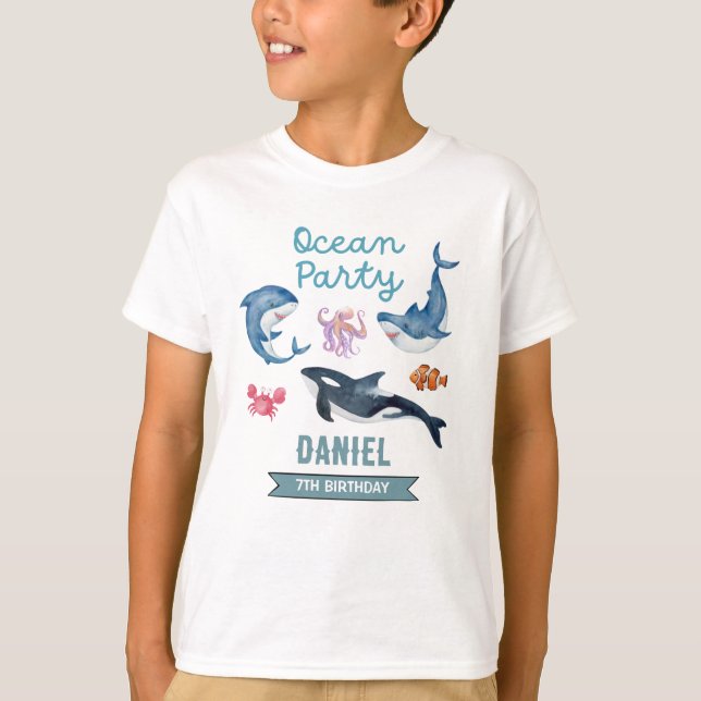 Camiseta Fiesta de Cumpleaños del Océano (Anverso)