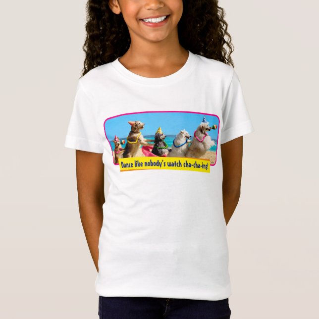 Camiseta Fiesta de cumpleaños del perro en la línea Conga (Anverso)