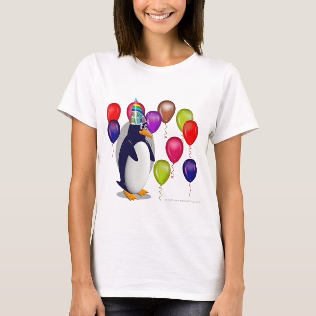 Camiseta Fiesta de cumpleaños del pingüino (Anverso)