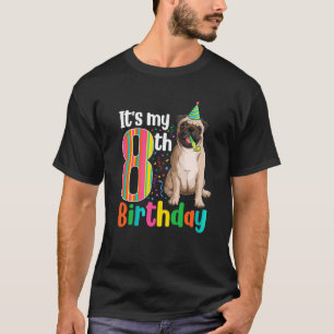 Camiseta Fiesta de cumpleaños del Pug número 8 Cumpleaños d