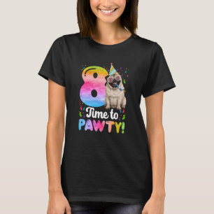 Camiseta Fiesta de cumpleaños del pug número 8 Cumpleaños d