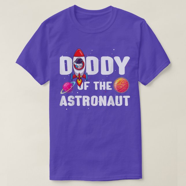 Camiseta Fiesta De Cumpleaños Del Tema Espacial Papi Del As (Diseño del anverso)