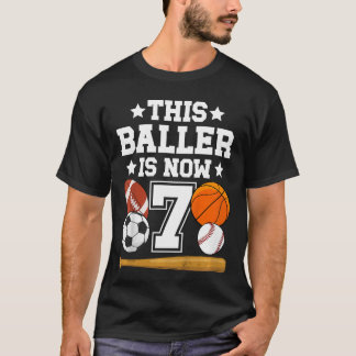 Camiseta Fiesta de cumpleaños deportiva para 7 años Cumplea