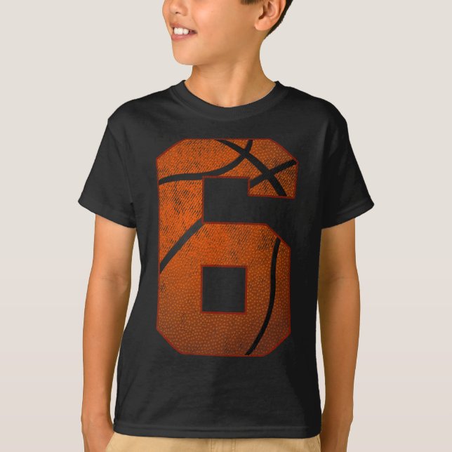 Camiseta Fiesta de cumpleaños Día de baloncesto de seis año (Anverso)