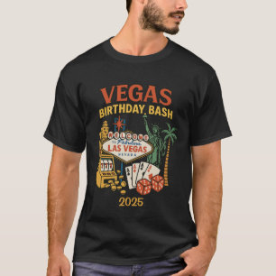 Camiseta Fiesta de Cumpleaños en Vegas con Fecha Personaliz