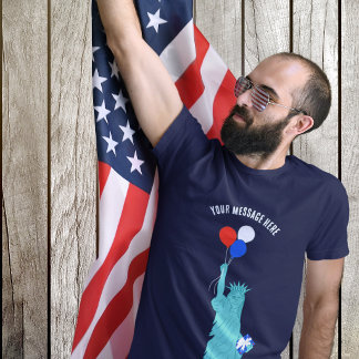 Camiseta Fiesta de Cumpleaños Estatua de la Libertad Dibujo