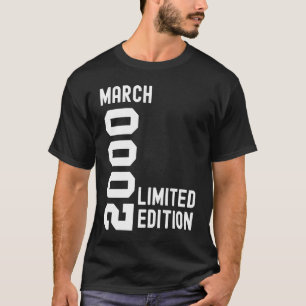 Camiseta fiesta de cumpleaños feliz 2000 March