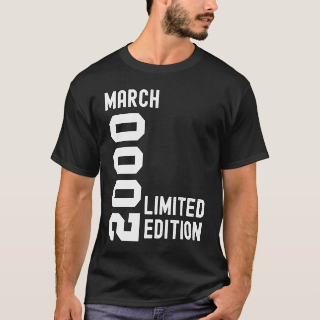Camiseta fiesta de cumpleaños feliz 2000 March (Anverso)