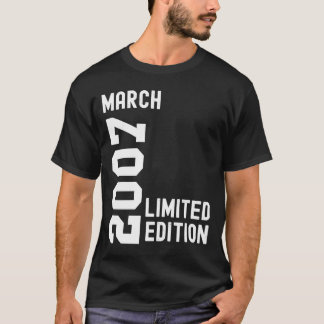 Camiseta fiesta de cumpleaños feliz de marzo de 2007